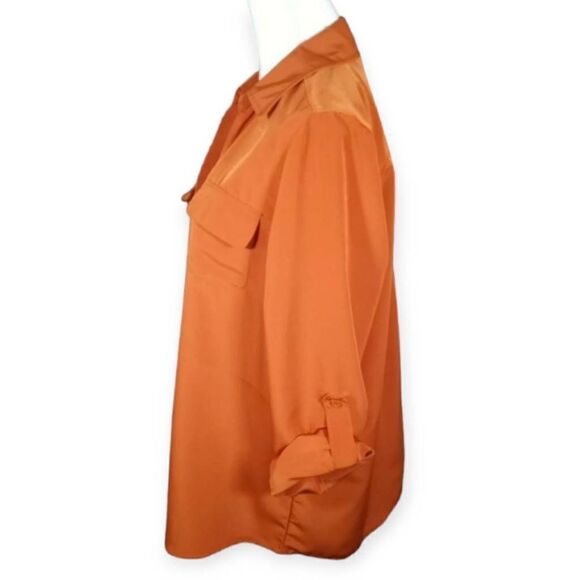 D & CO. BURNT ORANGE BUTTON DOWN SHIRT SZ.M EUC - Picture 3 of 7